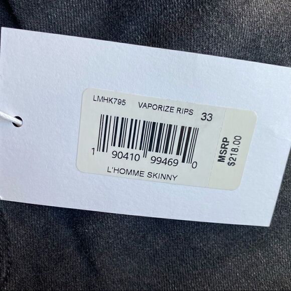 FRAME Men’s L'Homme Black Skinny Jeans Size 33 NWT - Picture 12 of 15